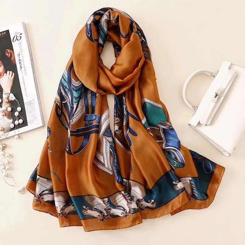 

free shipping wummer women silk scarf female scarves ladies beach wrap chiffon shawl bandanna sunscreen foulard muffler pareo
