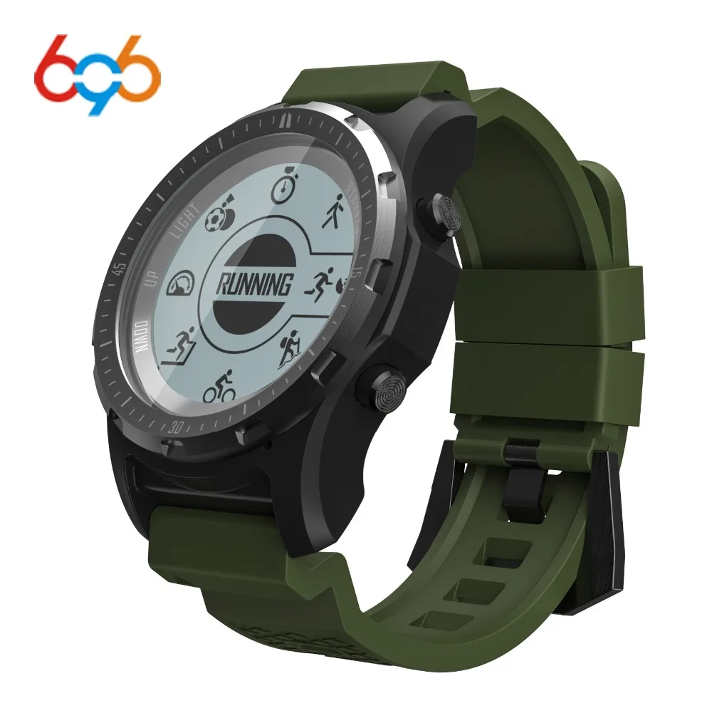 

696 S966 GPS Smart Watch IP67 waterproof Smartwatch Heart Rate Monitor Temperature Multi-sport Men Compass Running Sport Watch