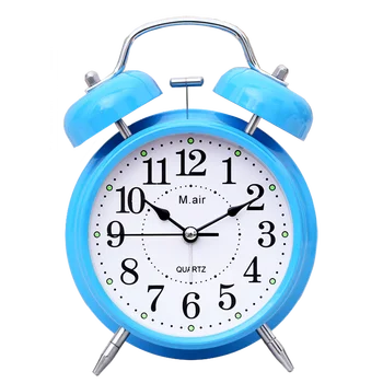 

Mini Cartoon Alarm Clock Bedside Small Blue Creative Simple for Bedroom Wake Up Night Light Kinderklok Free Shipping GG50nz