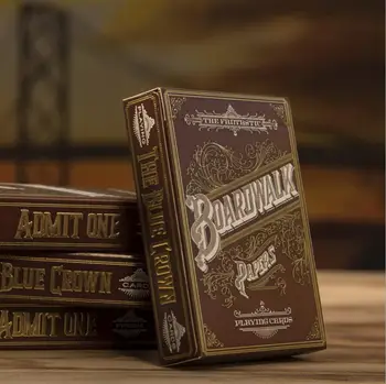 

1 PCS Boardwalk gold color Deck Playing Cards Tricks Magic Poker Card Magic Trick