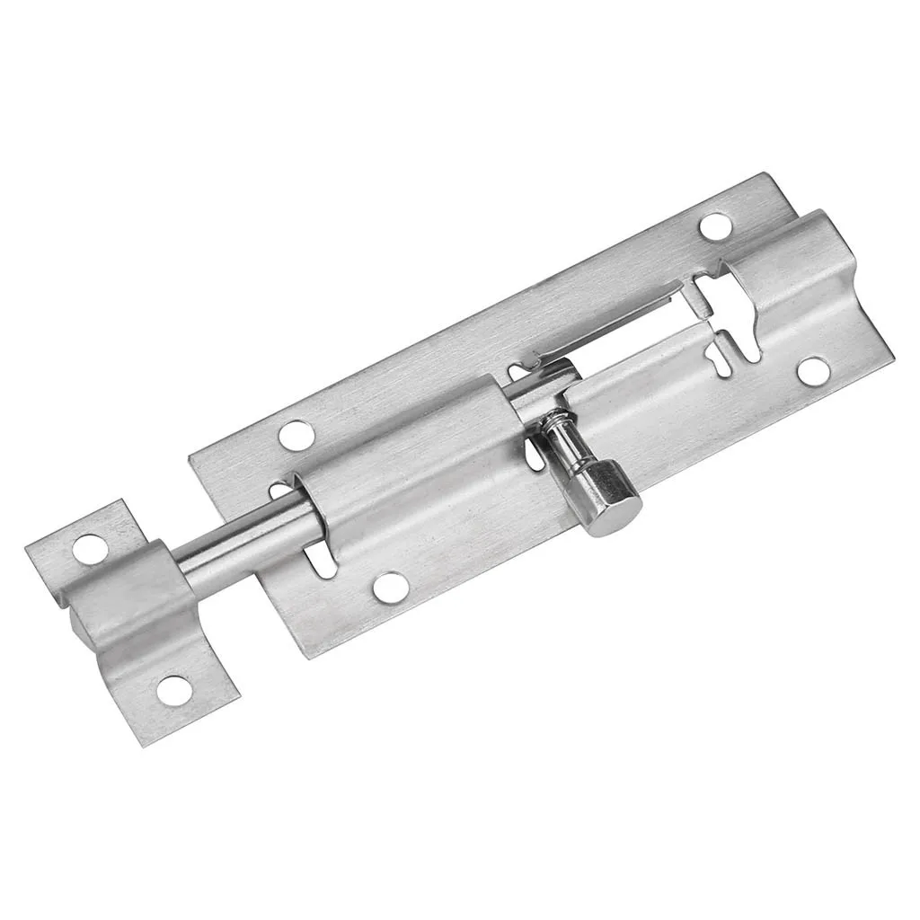 3 Inch Silver Stainless Steel Door Latch Sliding Lock Bolt Latch Hasp Staple Gate Safety Door Security Slide Lock With 12 Screws