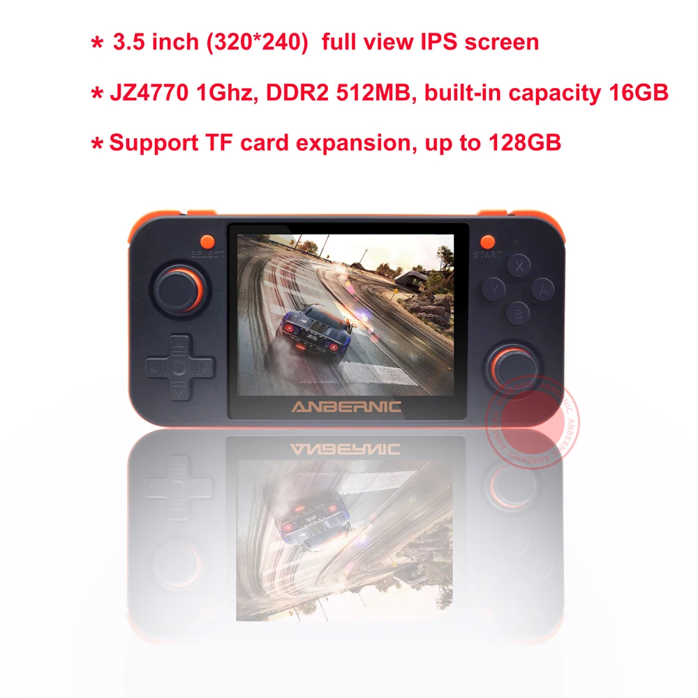 ANBERNIC RG350 IPS Retro Games 350 Video games Upgrade game console 64bit opendingux 3.5inch 2500+ games RG350 PS1 Emulators 16G