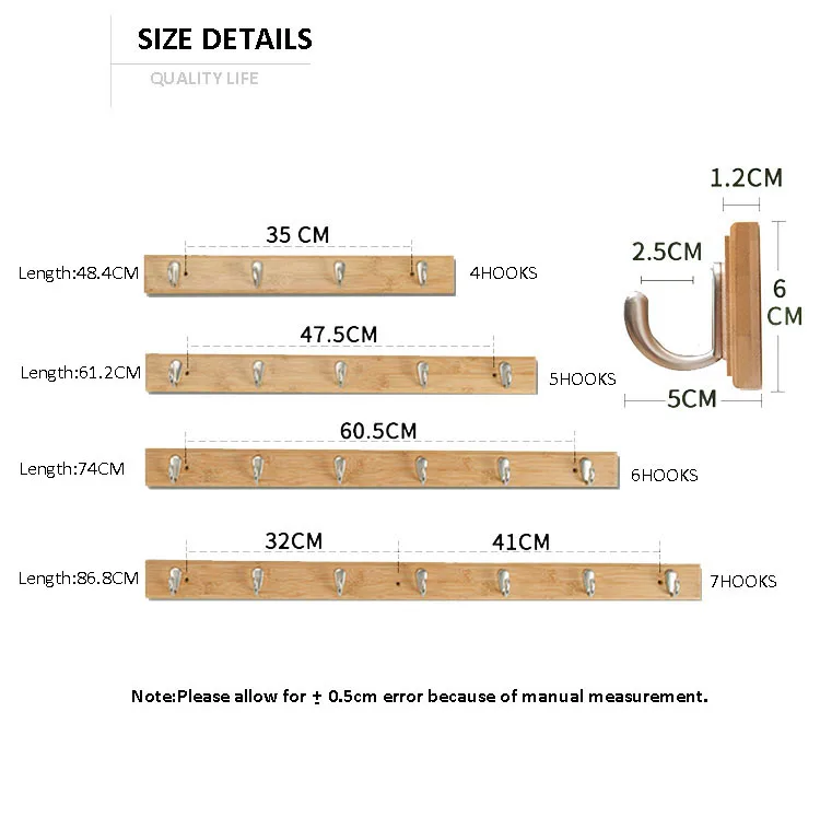 Простой стиль одежды подвесные крючки для гостиной Бамбуковая вешалка для пальто мебель для спальни настенная вешалка для пальто настенный крючок