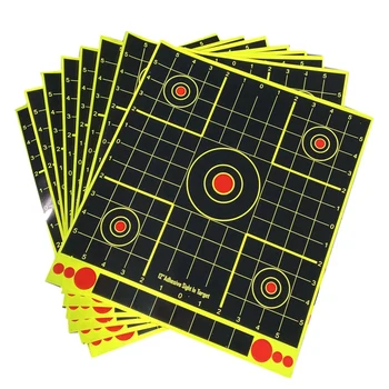 

HOT 10Pcs/Lot Splatter Target Stickers for Grid Firing-13 Inch High Visibility Reactive Fluorescent Impact Targets
