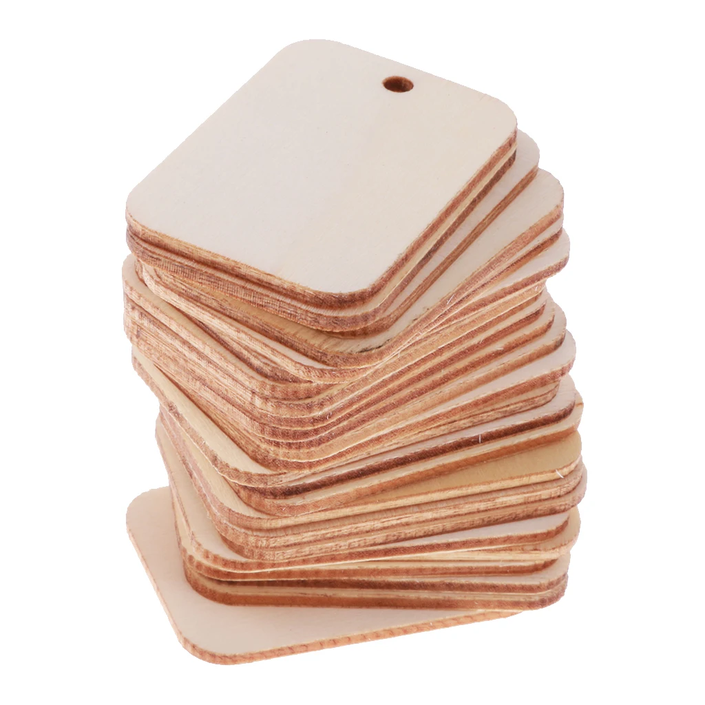 

100x Natural Wooden Gift Tags Wedding Party Message Board Christmas Ornament