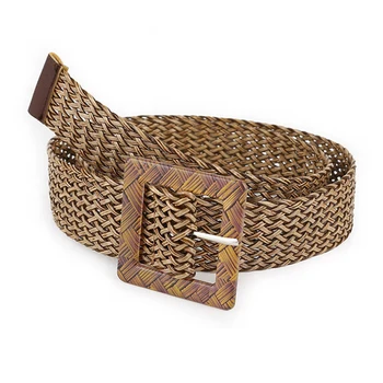 

2020 Fashion Straw Belt Women Braided Waist Plus Size Female Belts for Women 2020 Woven Buckle Boho Wide Cummerbunds Braid Belt