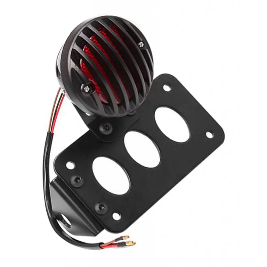 Motorcycle LED Brake Tail Light License Plate Lamp w/ Bracket for Harley Chopper