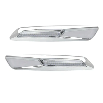

Chrome LED Side Marker Turn Signal Indicator Lights for BMW 3-Series E46/E90/E91/E92 E93