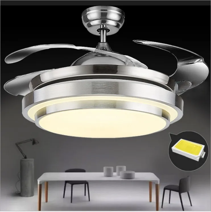 Invisible ceiling fan light living room modern simple bedroom dining room ceiling fan with LED electric fan ceiling lamp househo