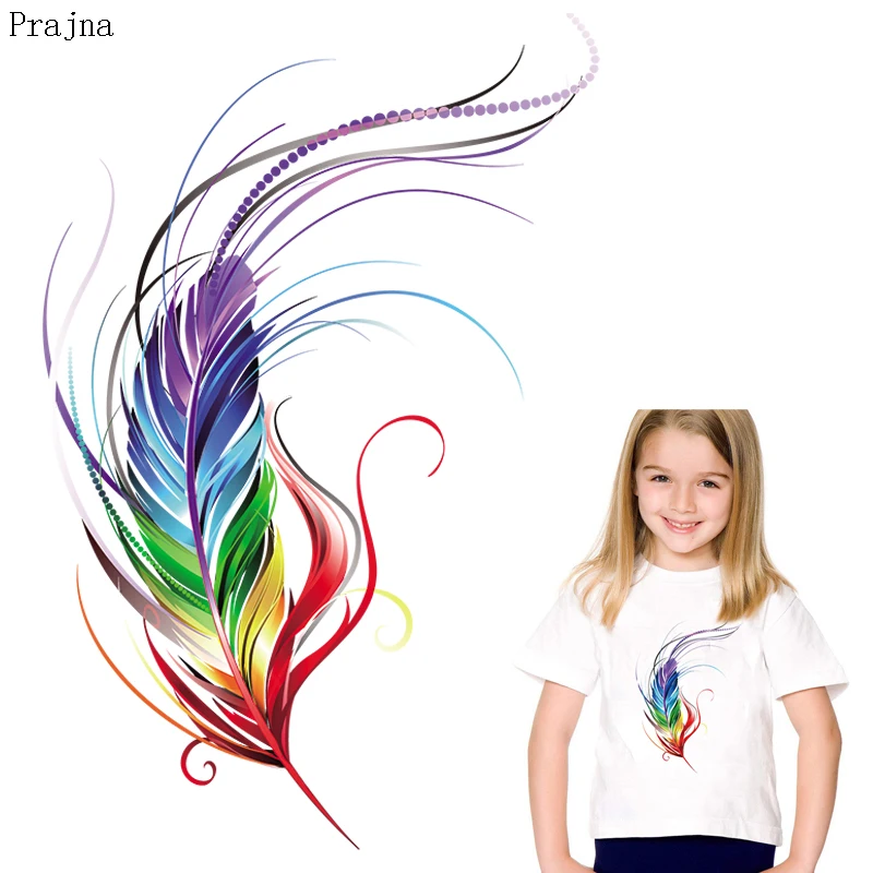 

Prajna Feather Iron On Transfer Patches For Clothes Stripes Cute Patch Vinyl Heat Transfers Iron On Stickers Applique On Clothes
