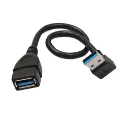 USB 3,0 прямой угол 270 градусов удлинитель адаптер «Папа-мама» шнур, 20 см