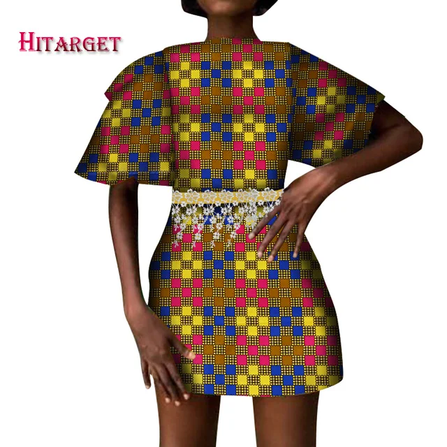 13 Hitarget женское платье в африканском стиле dashiki сексуальные платья для женщин Анкара восковая печать короткий рукав платье для женщин одежда WY4862 - Цвет: 13