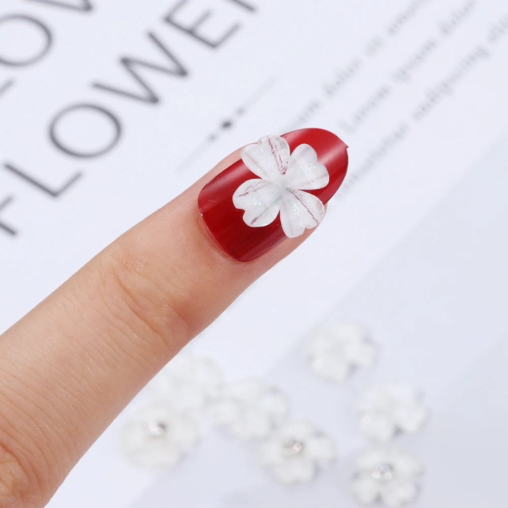 10 шт, модные белые цветочные украшения для ногтей, украшения для ногтей, 3D акриловые стразы, Типсы для ногтей, ювелирные изделия, инструменты для маникюра