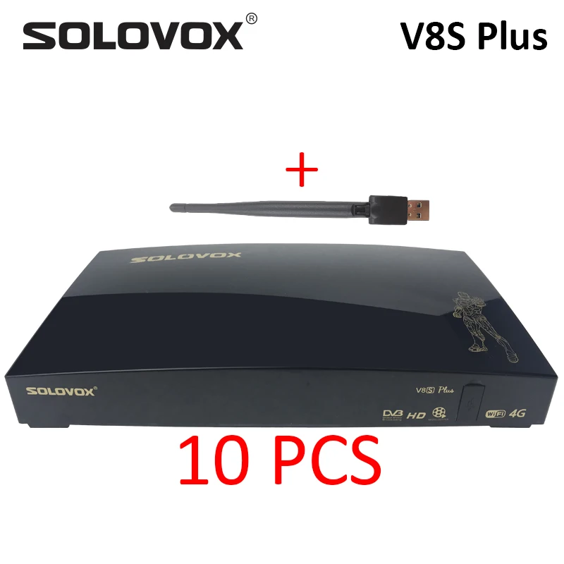 V8S 10PCS WIFI Solovox V8S Plus DVB-S2 цифровой спутниковый приемник STB поддержка Biss ключ USB Wi-Fi YouTube 3g 4G USB модем M3U CCCAM Xtream DLNA - Цвет: V8S 10PCS WIFI