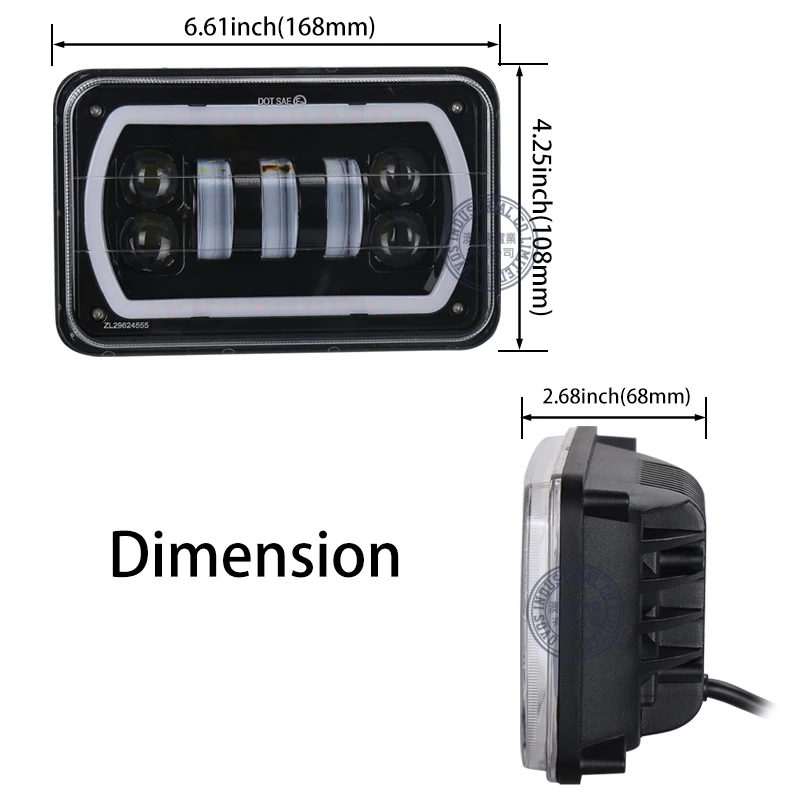 4x6 &quotСветодиодные лампы герметичные направленного света фары высокой 12В для