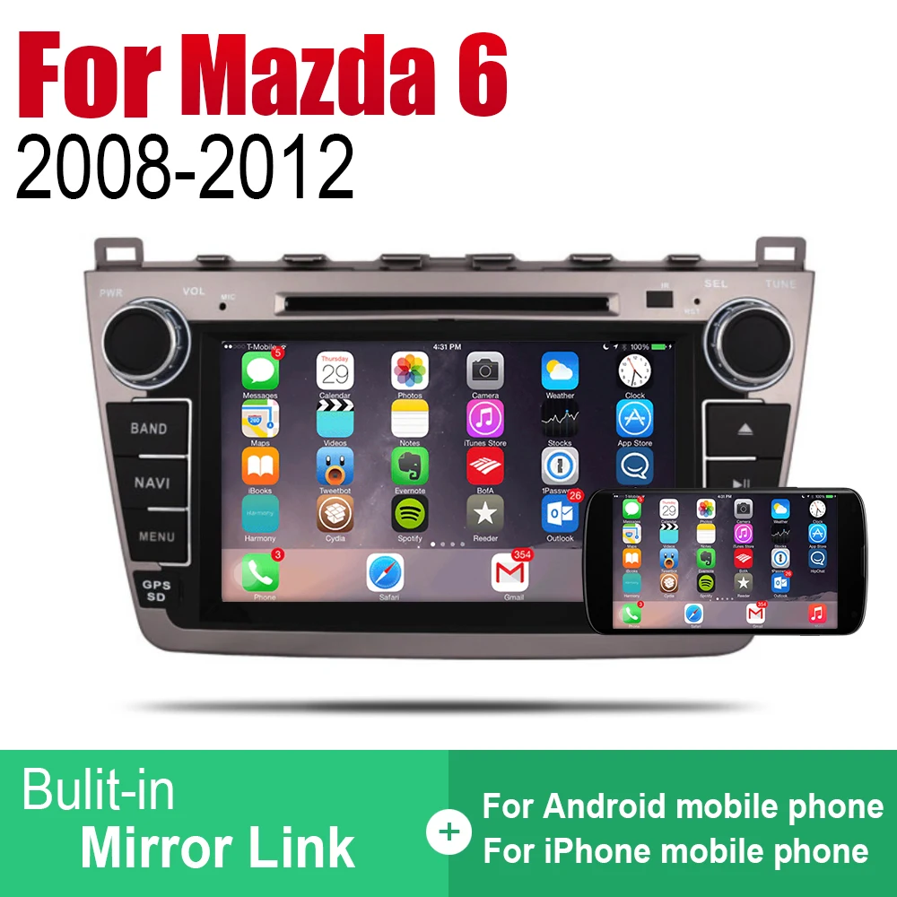 ZaiXi Авто Радио 2 Din Автомобильный dvd-плеер на основе Android для Mazda 6 2008~ 2012 gps Навигация BT Wifi карта мультимедийная система стерео
