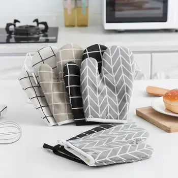 

Fashion Nordic Microwave Oven Glove Mitten Terylene Insulated Heatproof Resistant Non-slip Baking Gloves Kitchen Tool