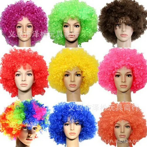 Halloween Articles Holiday Ball Performance Supplies Clown Wig Color Wig Cheerleading Wig Fan Wig