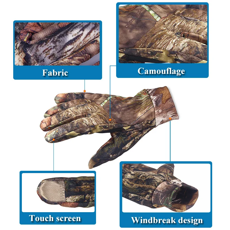 Камуфляжные охотничьи перчатки, полный палец, противоскользящие, прямой сенсорный экран телефона, зимние рыболовные перчатки, Guantes Camuflados Guantes Para Pesca