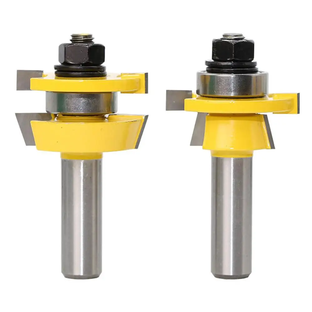 

2pcs 1/2 Inch Shank Tongue Groove Router Bit Set T-shape Wood Milling Cutter