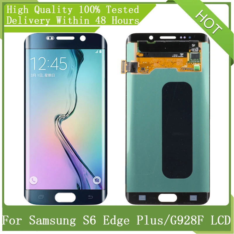 5 7 &quotSuper AMOLED для SAMSUNG Galaxy S6 Edge Plus G928 G928F ЖК дисплей сенсорный дигитайзер в сборе с рамкой запасные части|Экраны