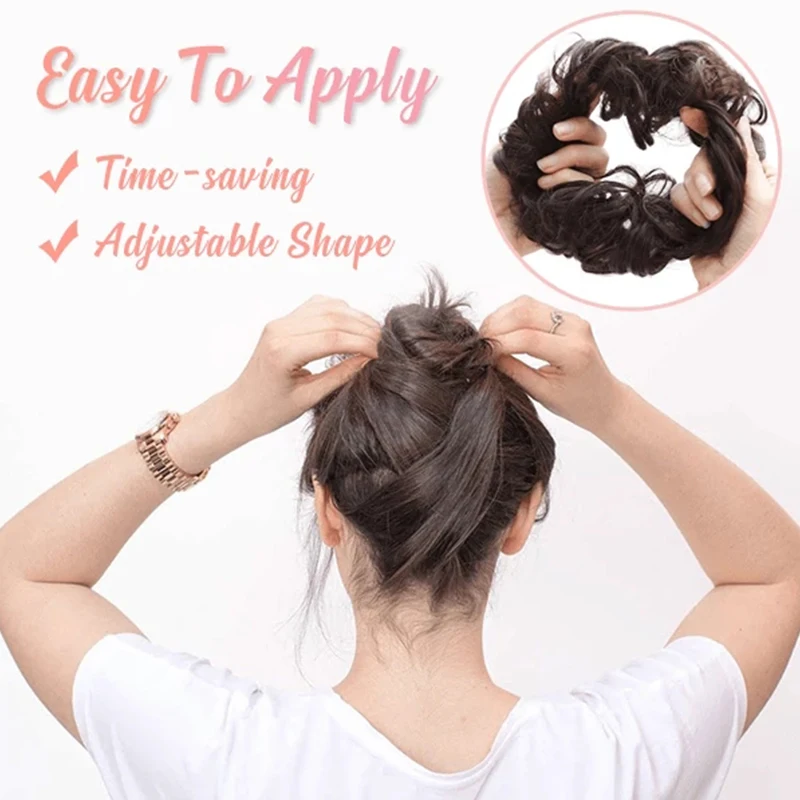 

Stylish Hair Scrunchies Synthetic Hair Chignons Extensions Hair Ribbon Ponytail Hair Bundles Hair Buns Drop Shipping