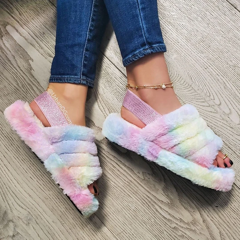 fluffy flip flops