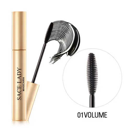VOLUME SACE LADY Professional Черная тушь для ресниц 2 стиля водонепроницаемое Волокно ресницы тушь с шелковым волокном толстые ресницы наращивание ресниц макияж глаз - Цвет: VOLUME