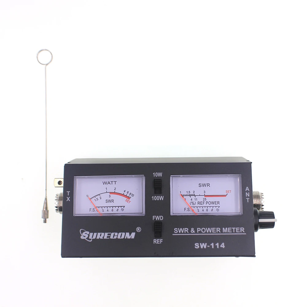 Surecom SW-114  27-30MHz  SWR  / RF / Field Strength Test Power Meter 3 Function Analog with Field Strength Antenna bside emf meter professional electromagnetic field radiation detector handheld radiator electric magnetic dosimeter geiger test