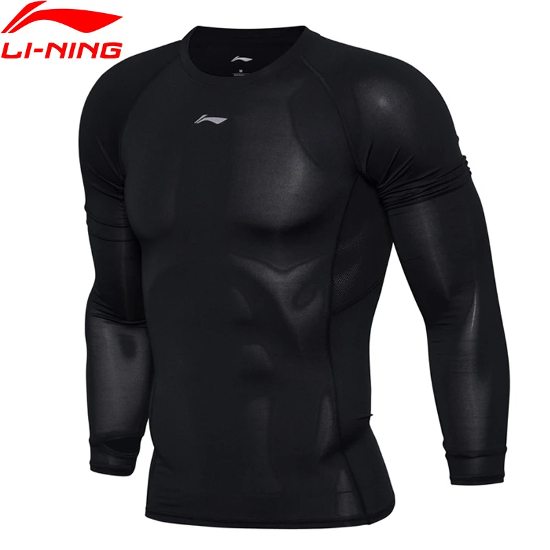 Li-Ning мужские беговые Футболки с длинным рукавом дышащие спортивные футболки
