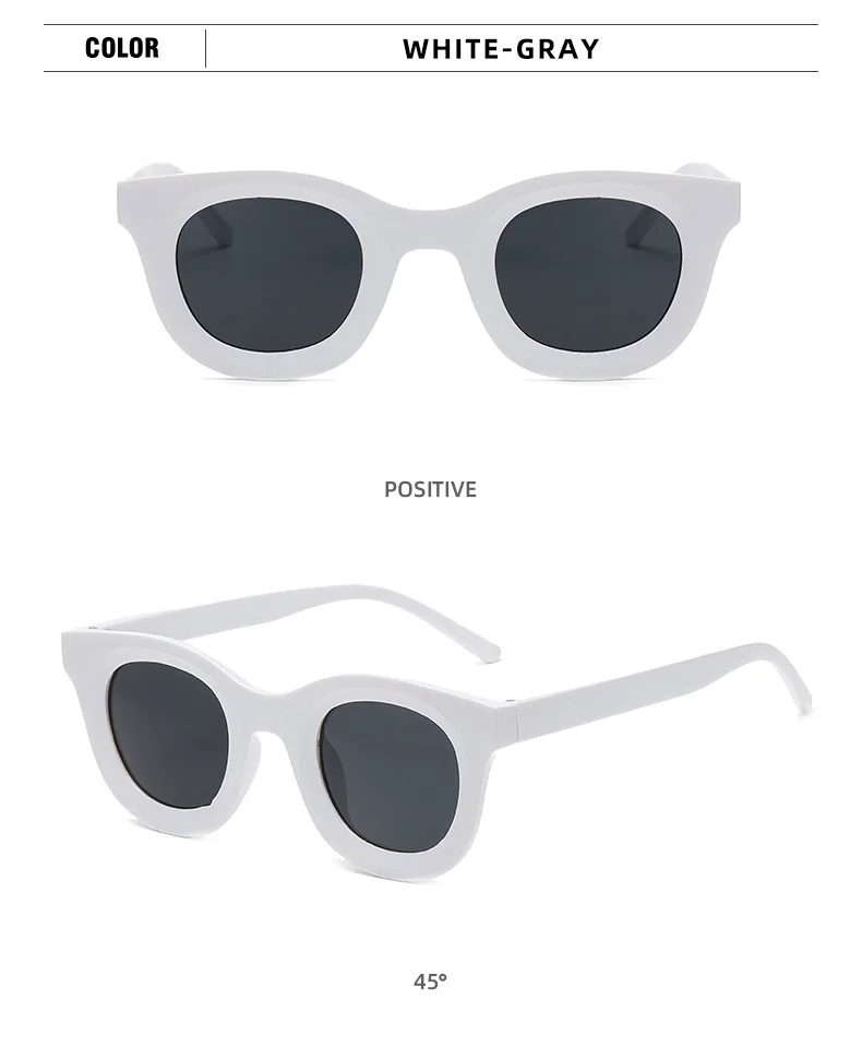 2021 Simple Retro Yellow Lens Round Sunglasses For Women Brand Designer Plastic Small Frame Concave Sun Glasses Men Unisex Cute big frame sunglasses