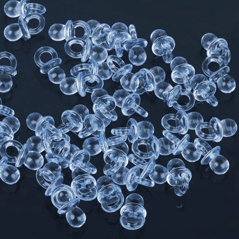Hot-50pcs мини соска пластиковый стол конфетти для детского душа-синий