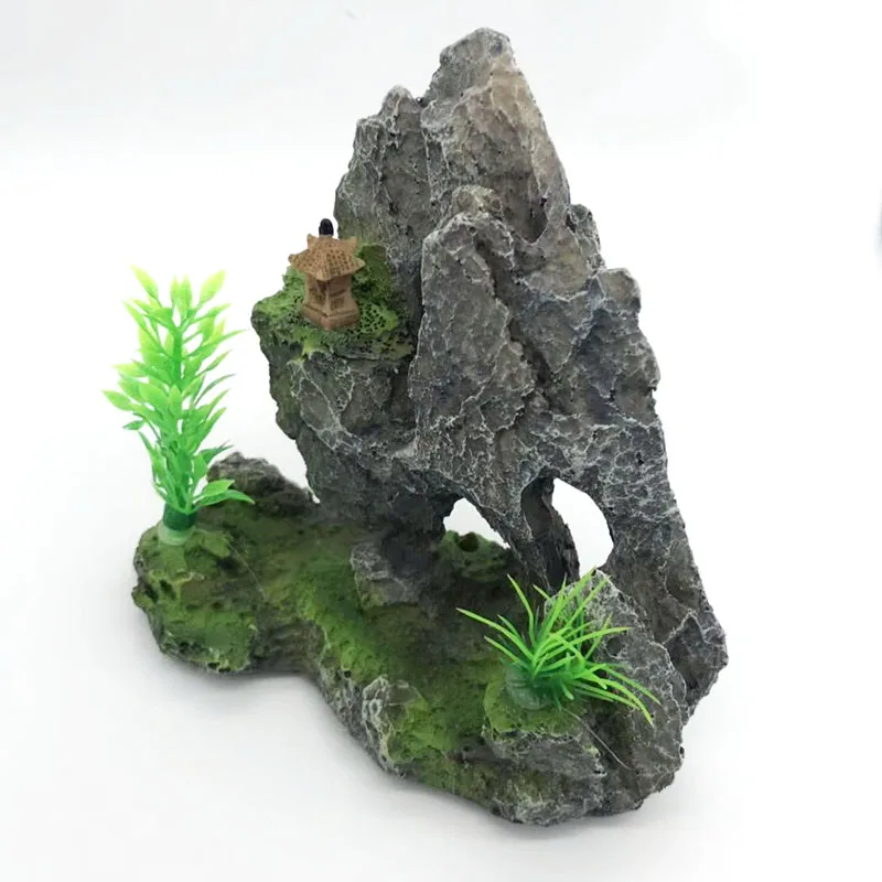 Аквариум Rockery, вид на горы, каменная пещера, дерево, украшение для аквариума, аксессуары для аквариума
