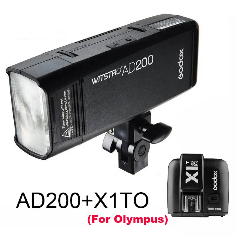 Godox AD200 200Ws 2,4 г ttl Карманный стробоскоп 1/8000 HSS беспроводной монолайт с батареей голые лампы/Speedlite Fresnel Flash Head - Цвет: AD200 with X1TO