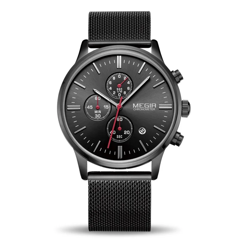 MEGIR Watch Men Stainless Steel Quartz Watches Chronograph Clock Relogio Masculino for Male Students Relogios 2011 | Наручные часы