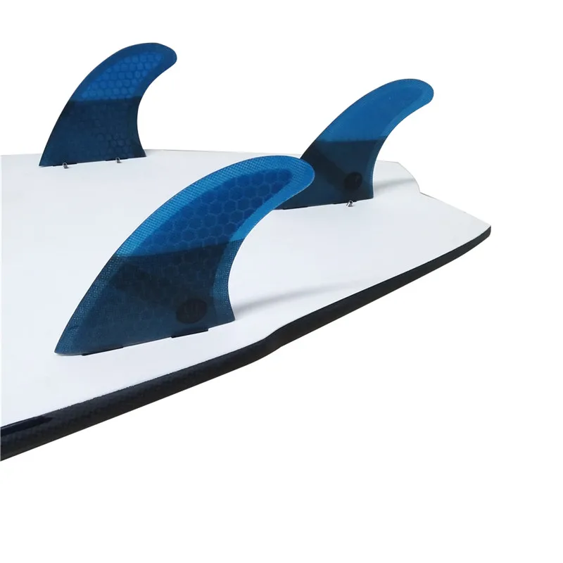 Fiberglass Honeycomb Fibre Fin Surfboard Fins, Double Tabs, UK2.1, 2 Colors, Tri Set