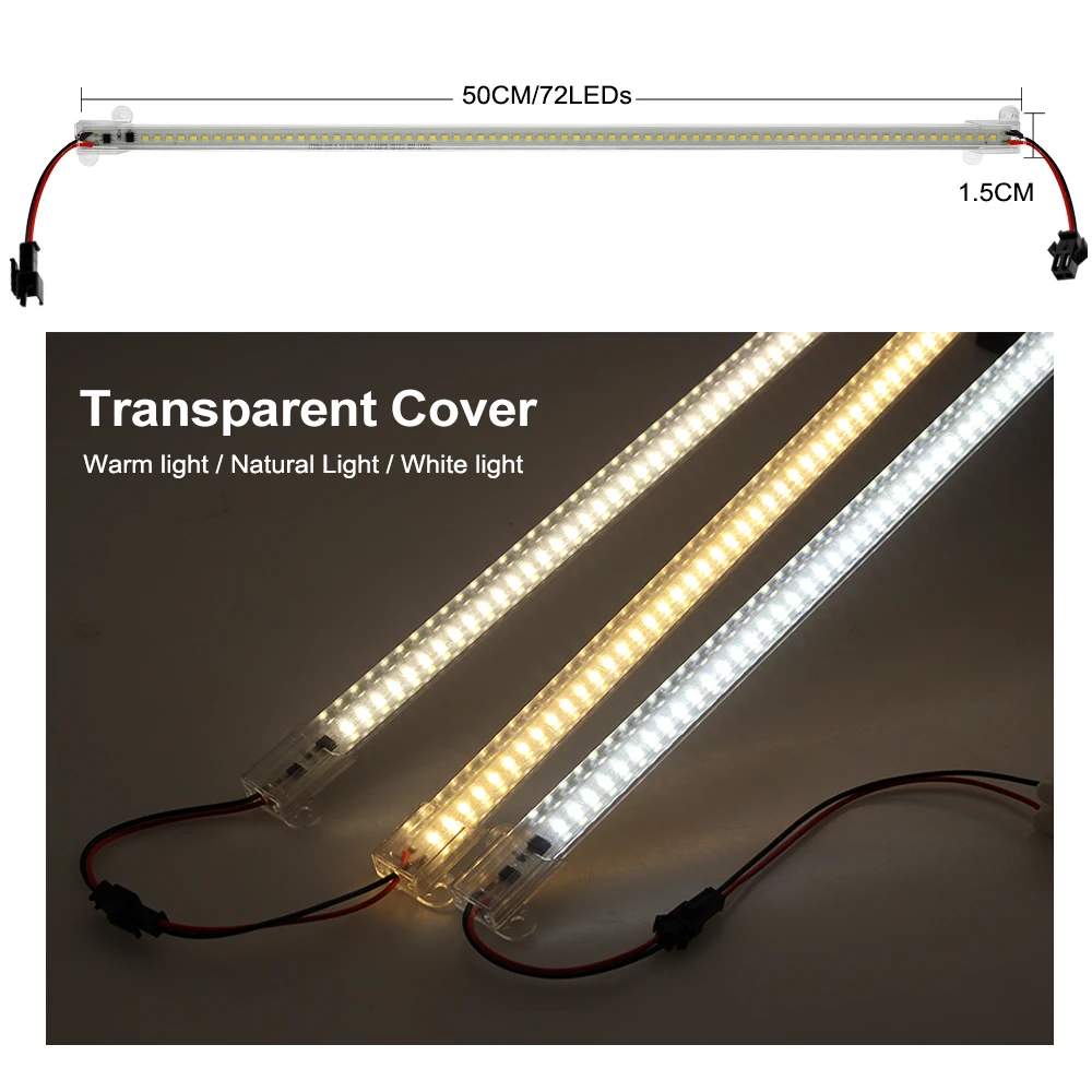 Светодиодный трубки AC220V SMD2835 8 Вт высокой мощности Яркость бар настенный светильник 50 см с молочно-белый/прозрачная крышка энергосберегающий светодиодный люминесцентные лампы
