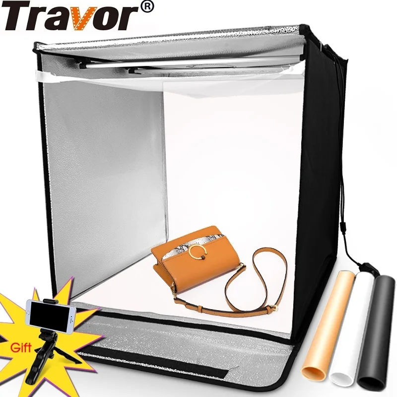 Складной софтбокс Travor 60 х60 см фотобокс с 3 цветами фона для студийной фотосъемки