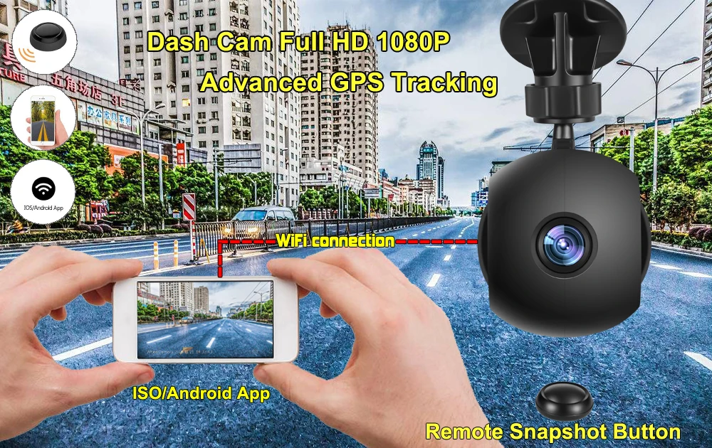 Conkim Dash Cam Full HD 1080P M7 Plus, Автомобильный видеорегистратор, gps, прозрачная камера, 140 °, широкий угол обзора, WiFi, Автомобильный регистратор