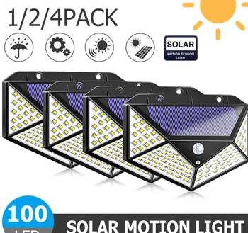 

1/2Pcs Outdoor 100LED Solar Motion Sensor Wall Light Waterproof Yard Security Lamp Outdoor Solar Garden Light