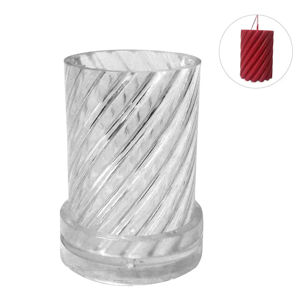 New Diy Candle Mould Plastic Candle Making Pillar Spiral Shape Model