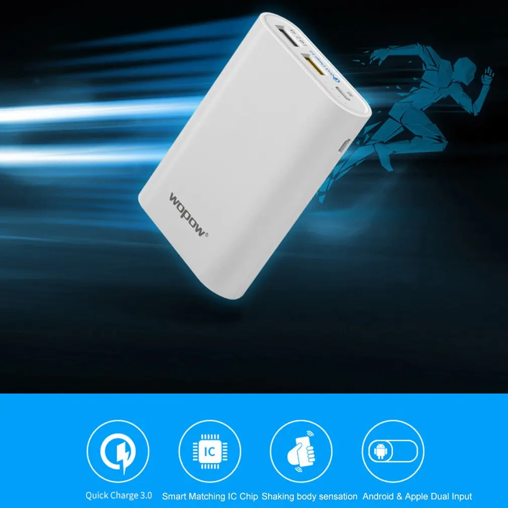 Обновленная 10000+ мАч Быстрая зарядка мобильный PowerP10 PLUS Q Двойной USB выход портативный внешний аккумулятор с светодиодный светильник индикатор