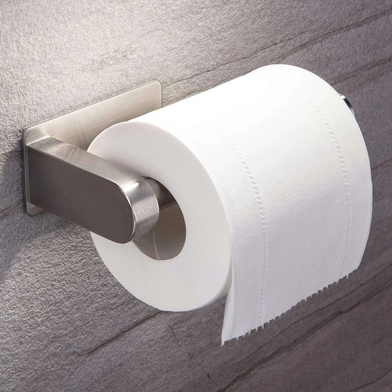 Самоклеящийся держатель для туалетной бумаги-держатель для туалетной бумаги для ванной комнаты без бурения из нержавеющей стали матовый