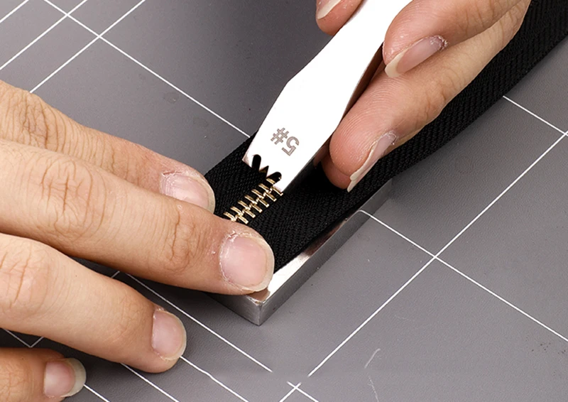 Meetee 1set 3# 5# Steel Alloy Zipper Tooth Removal Tool Code Loading Zip Teeth Pliers DIY Manual Leather Tools Accessories