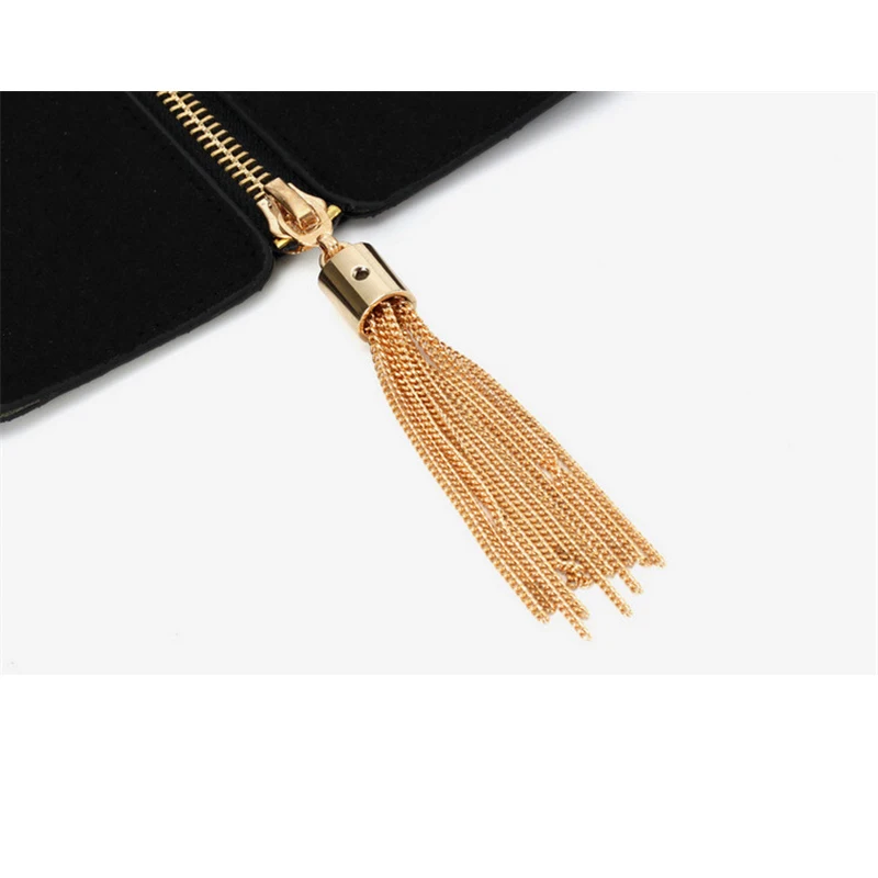 Breiter weiblicher Korsettgürtel in Übergröße, Damen-Designergürtel für Frauen, hochwertige große Stretch-Kummerbund, elastischer Bund, Gold – Detail 5