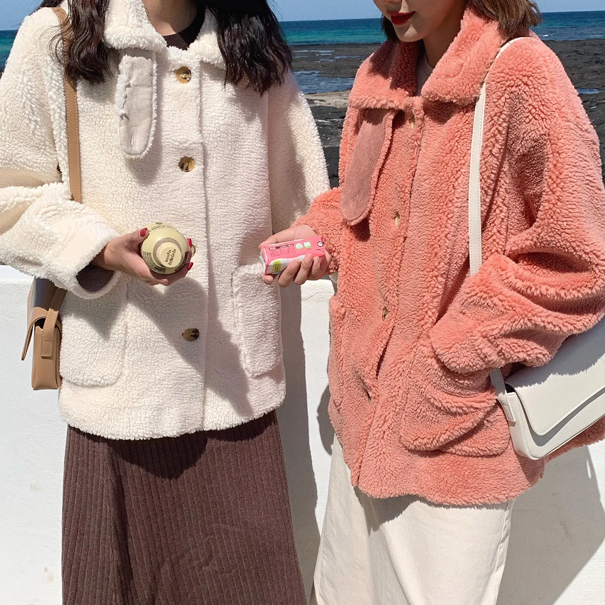 

Korean-style Loose-Fit 3-Color Berber Fleece Fur Cardigan Coat Women's Winter Loose Lambs Wool Jacket
