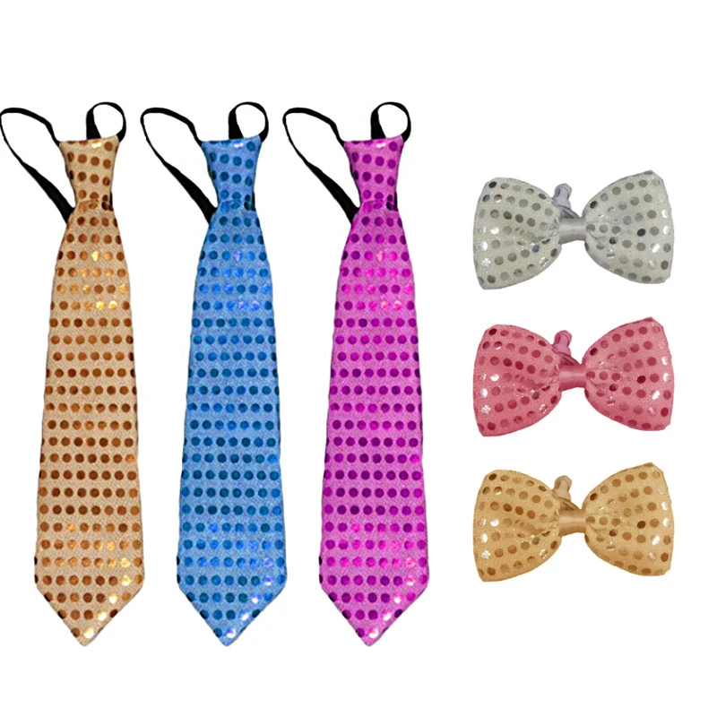 Новейший модный дизайн Блестящий галстук-бабочка светящийся в темноте