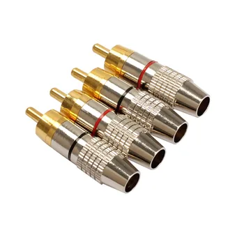 

4PCS RCA Plug Connector for Audio Video Cable RCA Plug Audio Video Locking Cable Connector Plug Titanize Connector