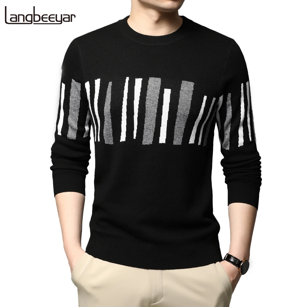 designer black crew neck jumper
