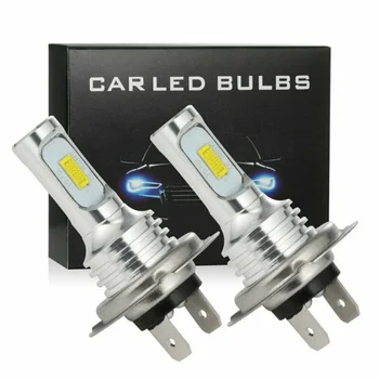 

2pcs Car H7 LED Headlight Bulbs 12V 24V Conversion Super High Low Beam 4000LM 6000K 80W White LED Bulbs
